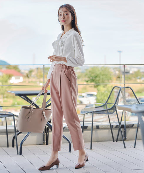 リボンタイブラウス