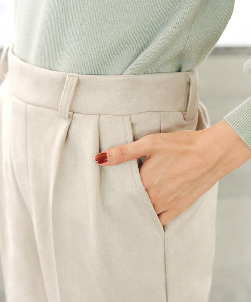 【クリアランスセール】スエードポンチテーパードパンツ