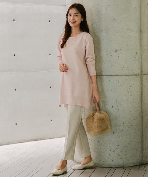 【クリアランスセール】スエードポンチテーパードパンツ