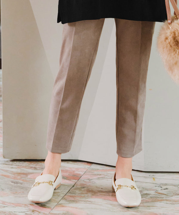 【クリアランスセール】スエードポンチテーパードパンツ