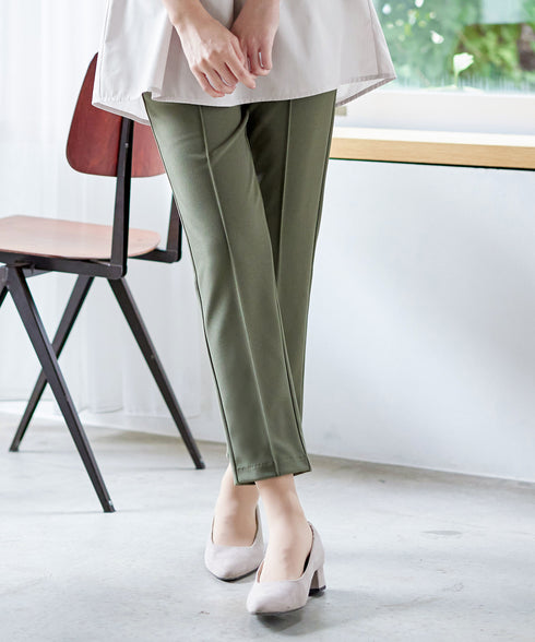 【安田美沙子さん着用 / 日本製】ジョーゼットピンタックテーパードパンツ