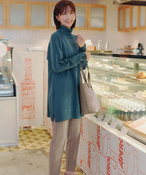 【安田美沙子さん着用 / 日本製】ジョーゼットピンタックテーパードパンツ