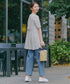 【おのののかさん着用】TCデニム切替ワイドストレートパンツ