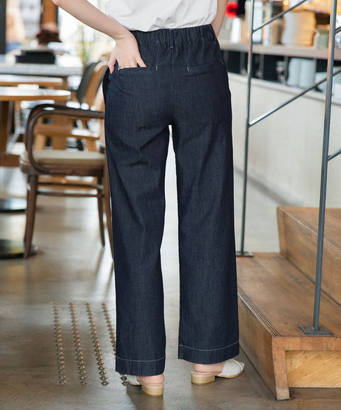 【おのののかさん着用】TCデニム切替ワイドストレートパンツ