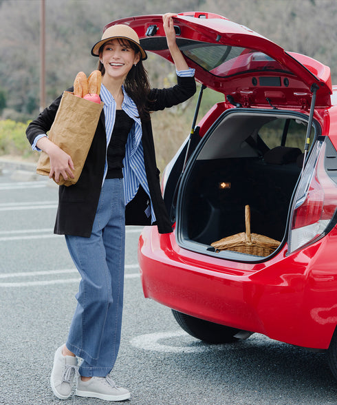 TCデニム切替ワイドストレートパンツ