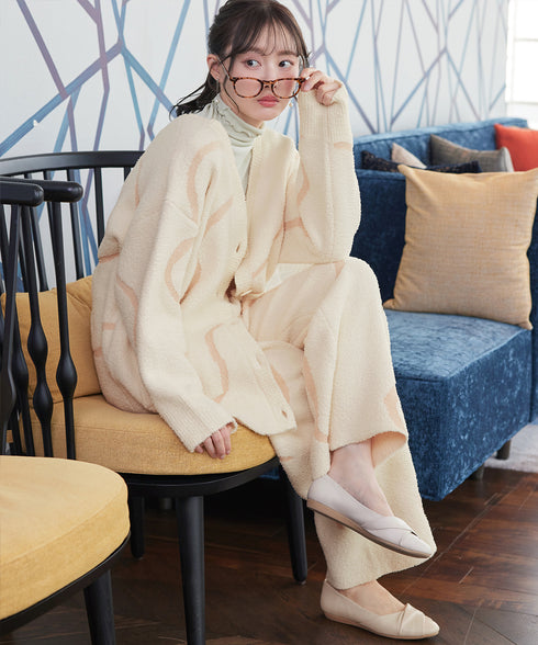 ふわもちニュアンス配色ニットパンツ