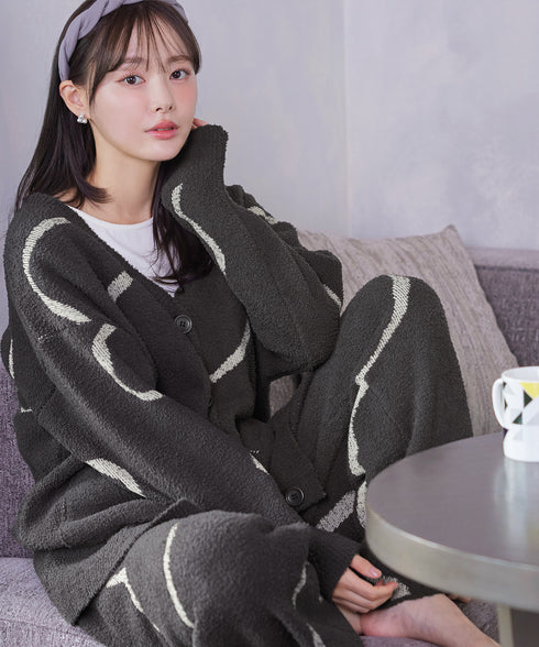ふわもちニュアンス配色ニットパンツ