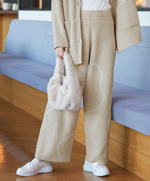ふわもちニュアンス配色ニットパンツ