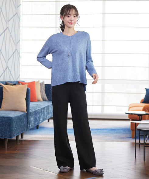 【安田美沙子さん着用】メランジVネックニットプルオーバー