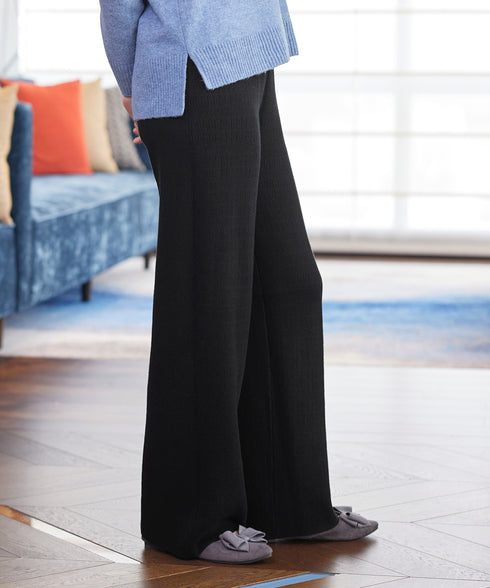 裏シャギージャガードニットパンツ