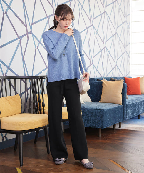 【安田美沙子さん着用】メランジVネックニットプルオーバー