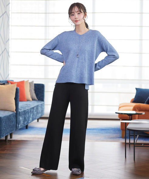 裏シャギージャガードニットパンツ