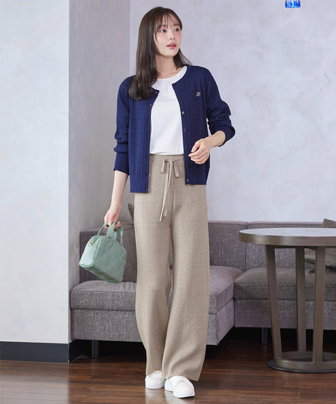 裏シャギージャガードニットパンツ