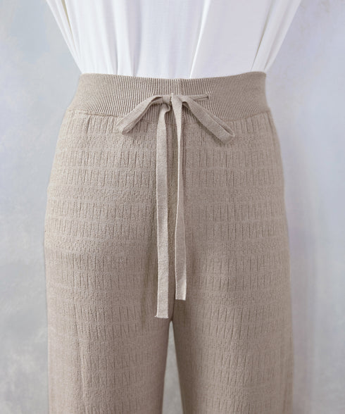 裏シャギージャガードニットパンツ