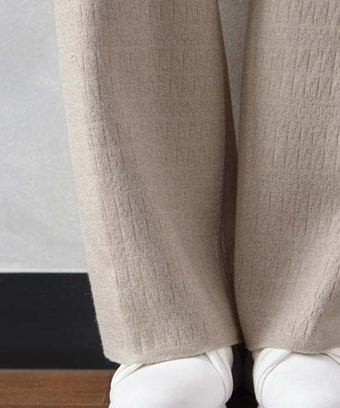 裏シャギージャガードニットパンツ