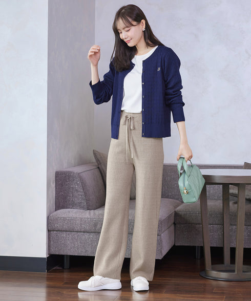 裏シャギージャガードニットパンツ