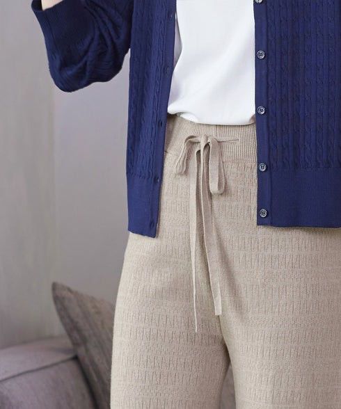 裏シャギージャガードニットパンツ