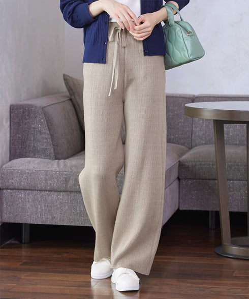 裏シャギージャガードニットパンツ