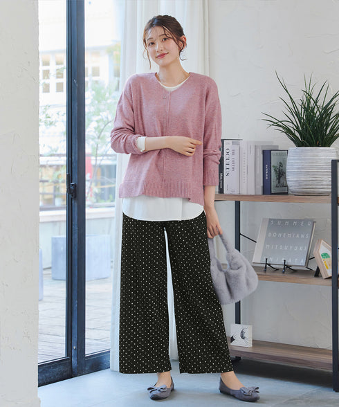 裏起毛ボックスプリーツパンツ