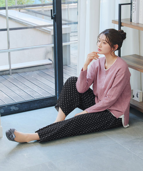 裏起毛ボックスプリーツパンツ