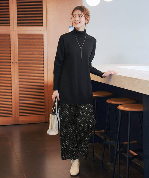 裏起毛ボックスプリーツパンツ