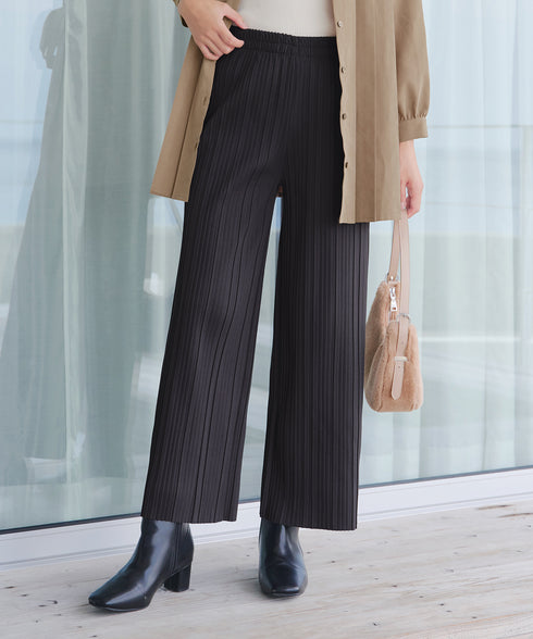 裏起毛ボックスプリーツパンツ