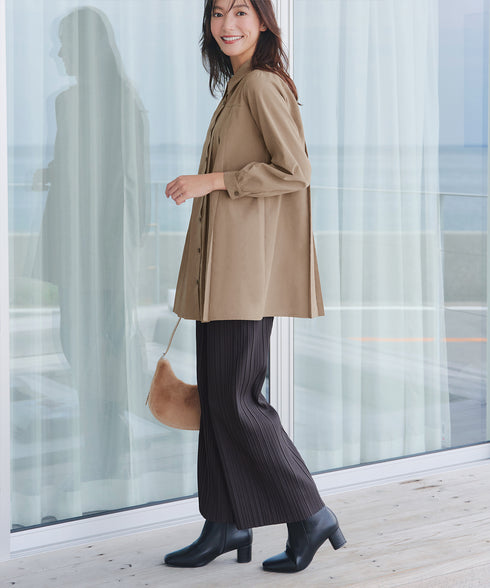 裏起毛ボックスプリーツパンツ