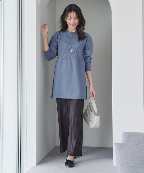 裏起毛ボックスプリーツパンツ