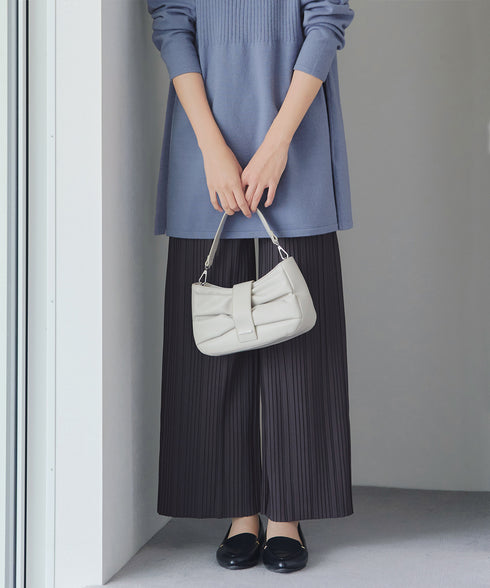 裏起毛ボックスプリーツパンツ