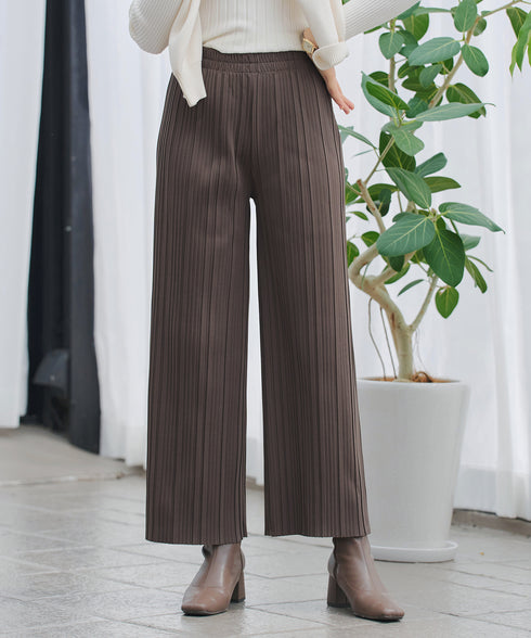 裏起毛ボックスプリーツパンツ