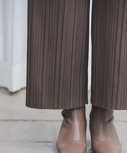 裏起毛ボックスプリーツパンツ