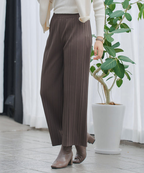 裏起毛ボックスプリーツパンツ