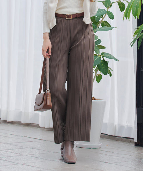 裏起毛ボックスプリーツパンツ