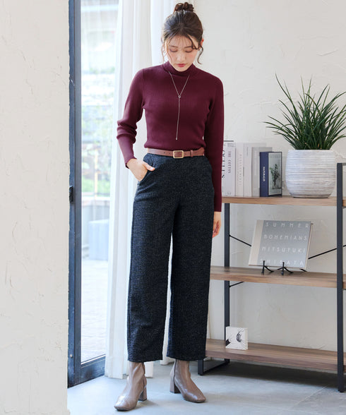 ラメツイードワイドストレートパンツ