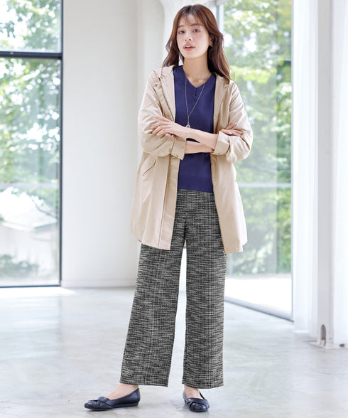 ラメツイードワイドストレートパンツ
