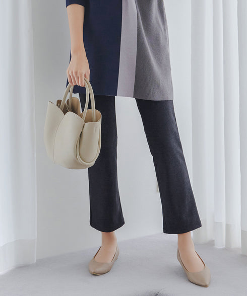 日本製メランジプリント裏起毛スリムパンツ