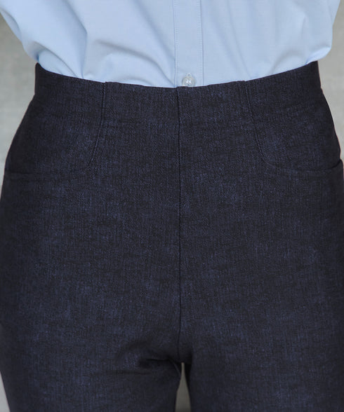 日本製メランジプリント裏起毛スリムパンツ