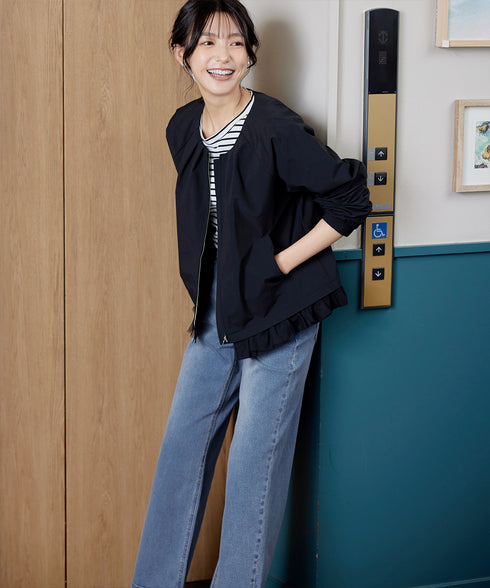 【安田美沙子さん着用】ストレッチワイドデニム