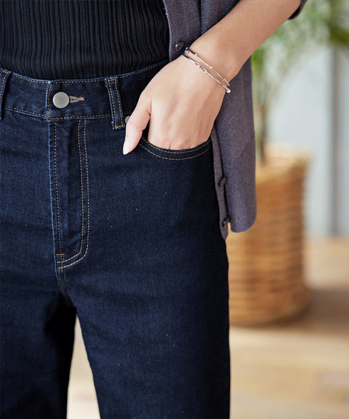 【安田美沙子さん着用】ストレッチワイドデニム