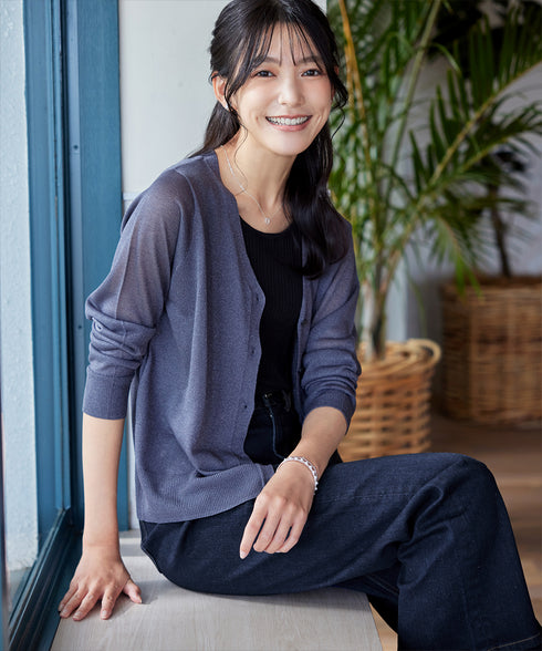 【安田美沙子さん着用】ストレッチワイドデニム