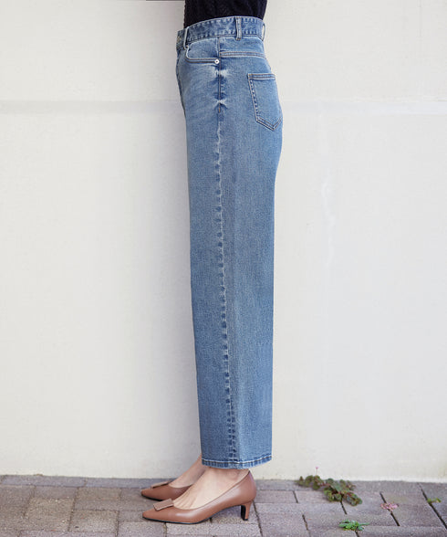 【安田美沙子さん着用】ストレッチワイドデニム