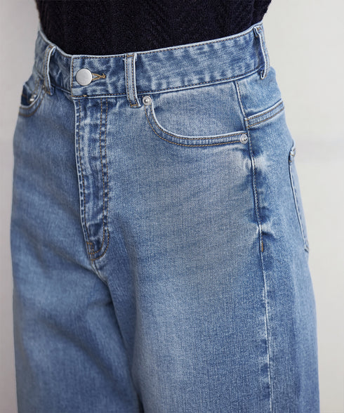 【安田美沙子さん着用】ストレッチワイドデニム