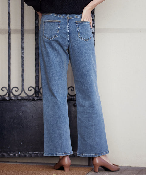 【安田美沙子さん着用】ストレッチワイドデニム