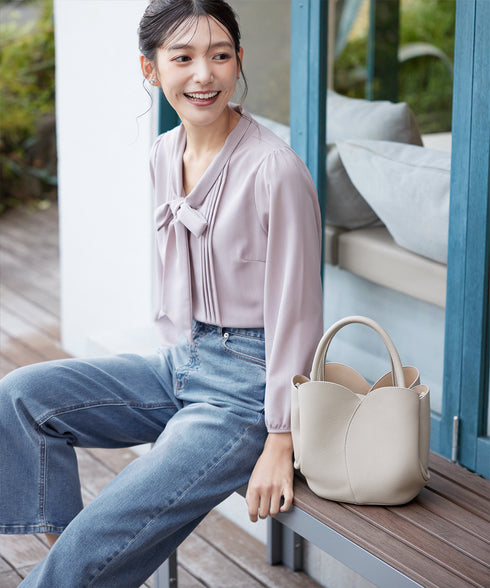 【安田美沙子さん着用】ストレッチワイドデニム