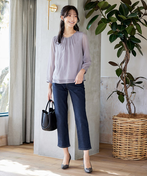 【安田美沙子さん着用】ストレッチストレートデニム