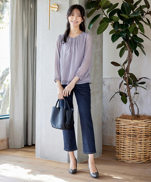 【安田美沙子さん着用】ストレッチストレートデニム
