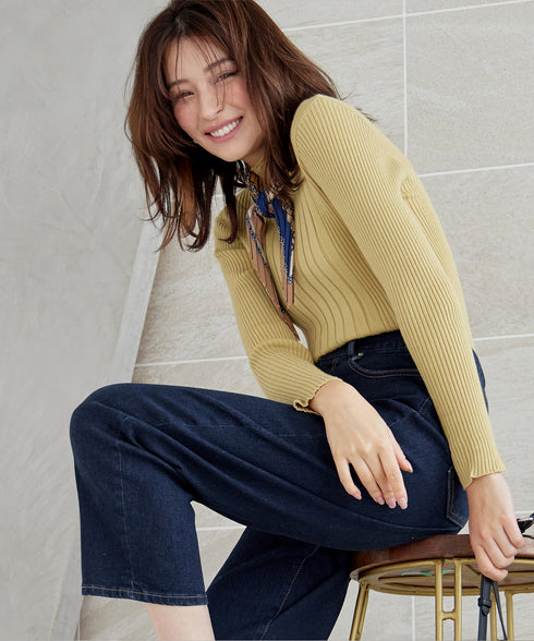 【安田美沙子さん着用】ストレッチストレートデニム