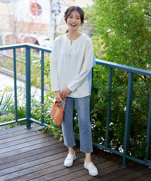 【安田美沙子さん着用】ストレッチストレートデニム