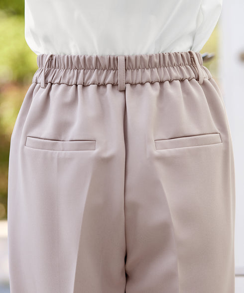 【ストレッチジョーゼット】 スリットテーパードパンツ