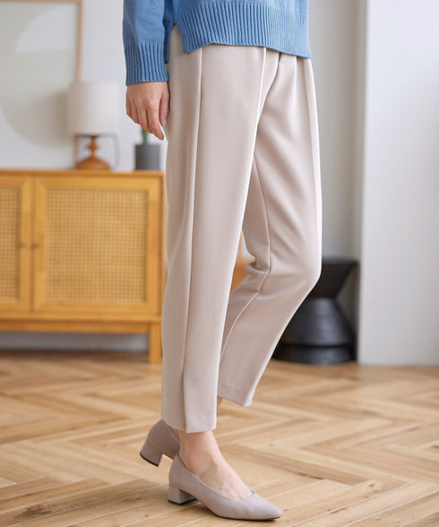 【ストレッチジョーゼット】 スリットテーパードパンツ